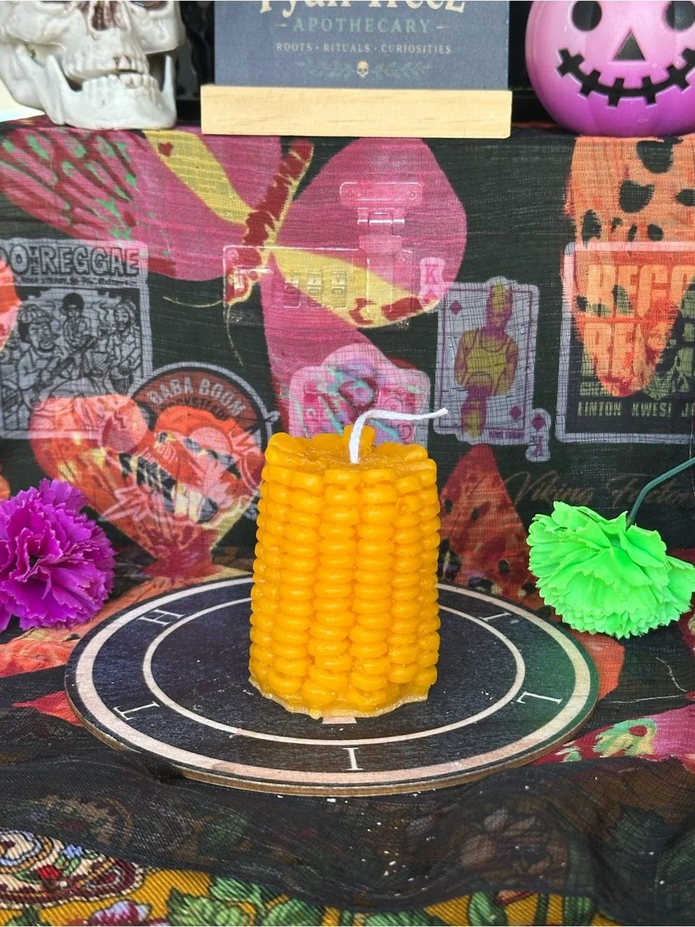 Handmade Beeswax Blend Corn Cob Candle – Golden Yellow Harvest Candle
